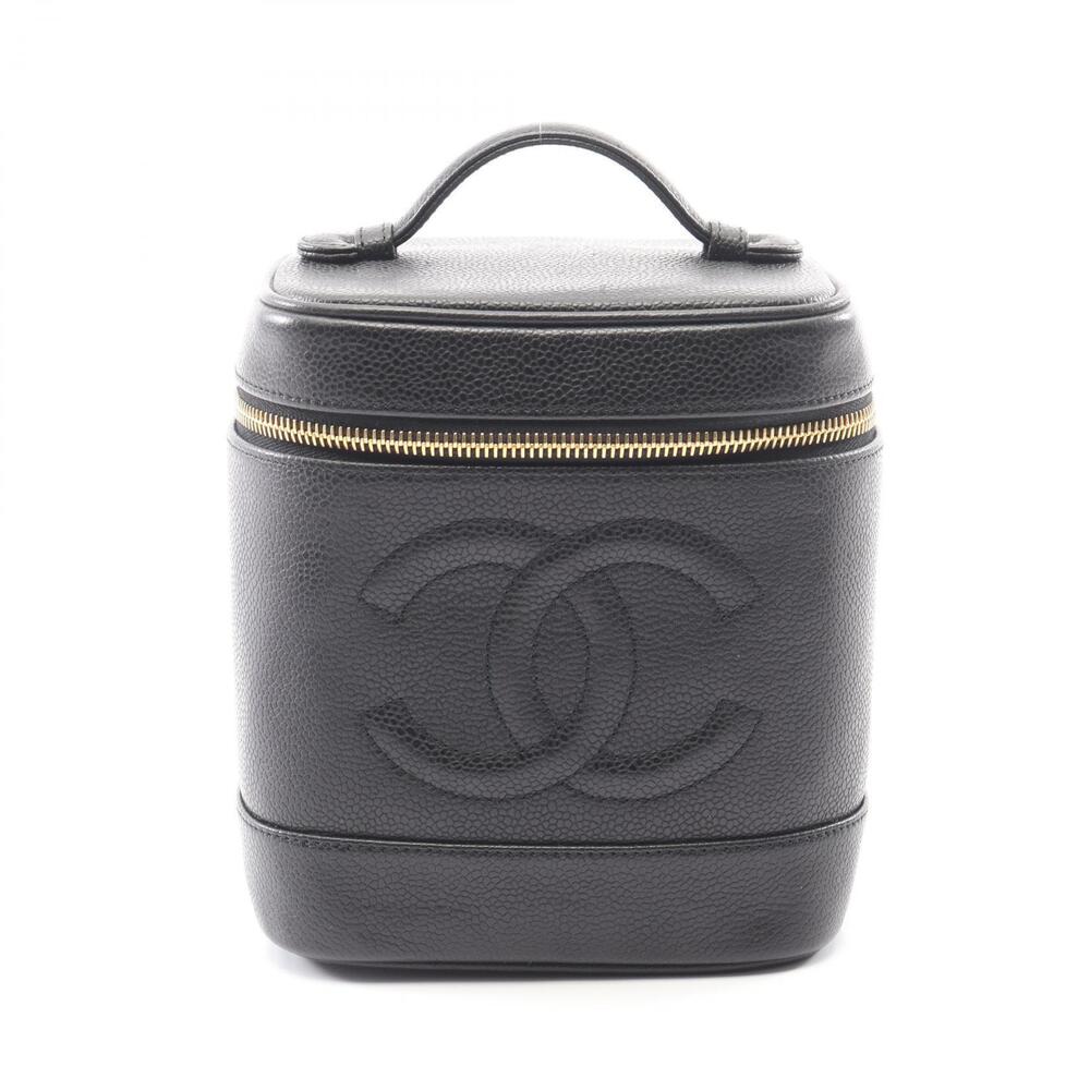 Chanel Handbag Coco Mark of grained calf leather black